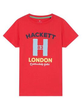T-Shirt Hackett Logo H Vermelho Para Meninos
