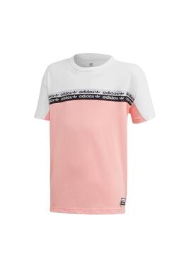 T-Shirt Adidas TEE Rosa Branco Para Menina