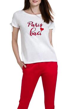 T-Shirt Naf Naf Paris Baci Bege Mulher