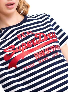T-Shirt Superdry Vintage Logo Satin Stripe Mulher