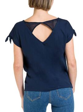 T-Shirt Naf Naf Adore Azul Marinho para mulher