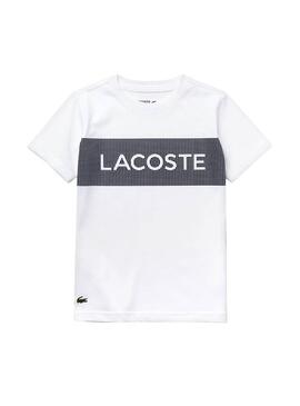 T-Shirt Lacoste Geometric White para meninos