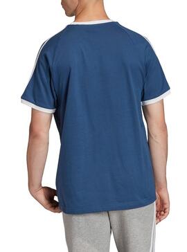 T-Shirt Adidas 3 Stripes Azul para Homens