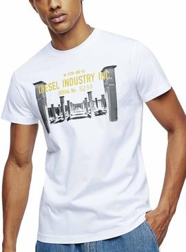 T-Shirt Diesel Industry Branca para homem