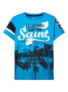 T-Shirt Name It Fauzt Azul para Menino