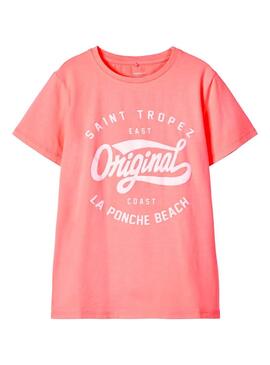 T-Shirt Name It Coral Fike para Menina