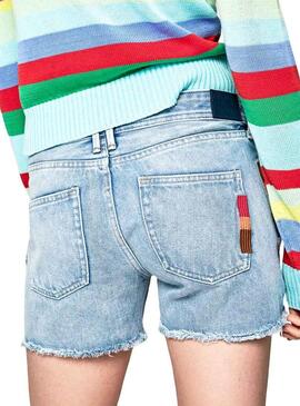 Shorts Pepe Jeans Thrasher Rainbow para mulheres