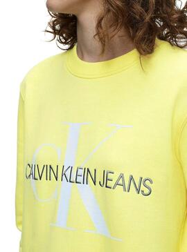 Sweat Calvin Klein Vegetable Dye Amarela Mulher 