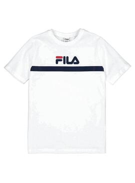T-Shirt Fila Teal Branco para Menino