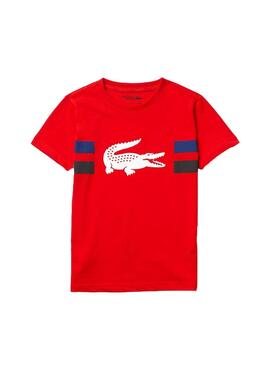T-Shirt Lacoste Croco Vermelho para Menino