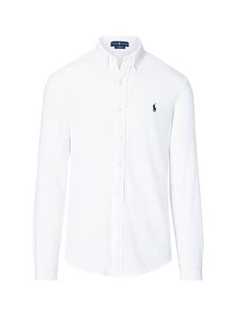 Camisa Polo Ralph Lauren Pique Blanco Homem