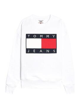 Sweat Tommy Jeans Maxi Flag Branco