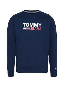 Sweat Tommy Jeans Corp Logo Azul para Homem