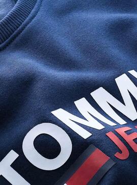 Sweat Tommy Jeans Corp Logo Azul para Homem