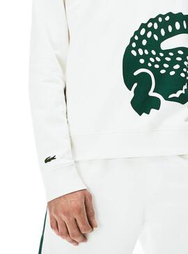 Sweat Lacoste Maxi Logo Branco para Homem