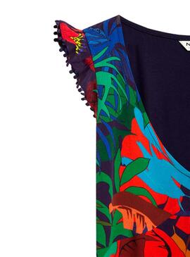 T-Shirt Naf Naf Tropical Multicolor para  Mulher