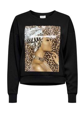 Sweat Only Africa Preto para Mulher