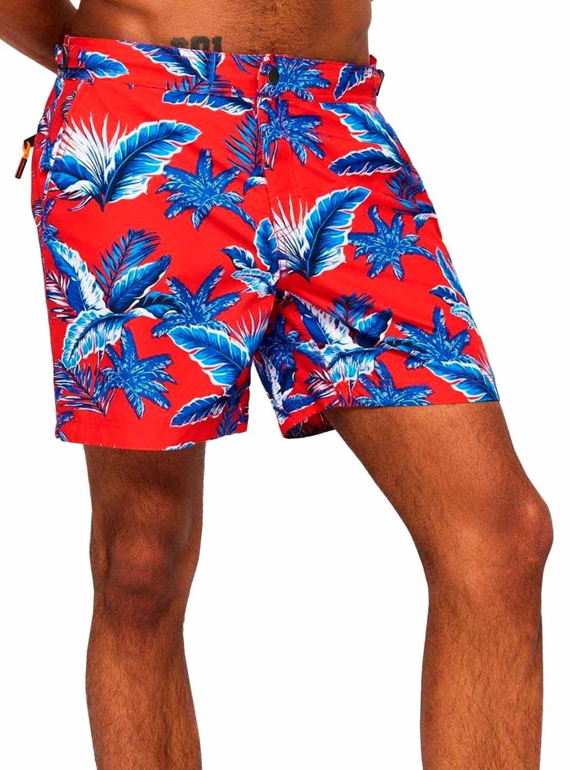 Swimsuit Superdry International Palm Vermelho Homem