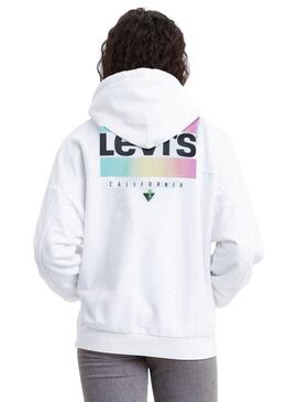 Sweat Levis Logotipo da Califórnia Branco para Mulher