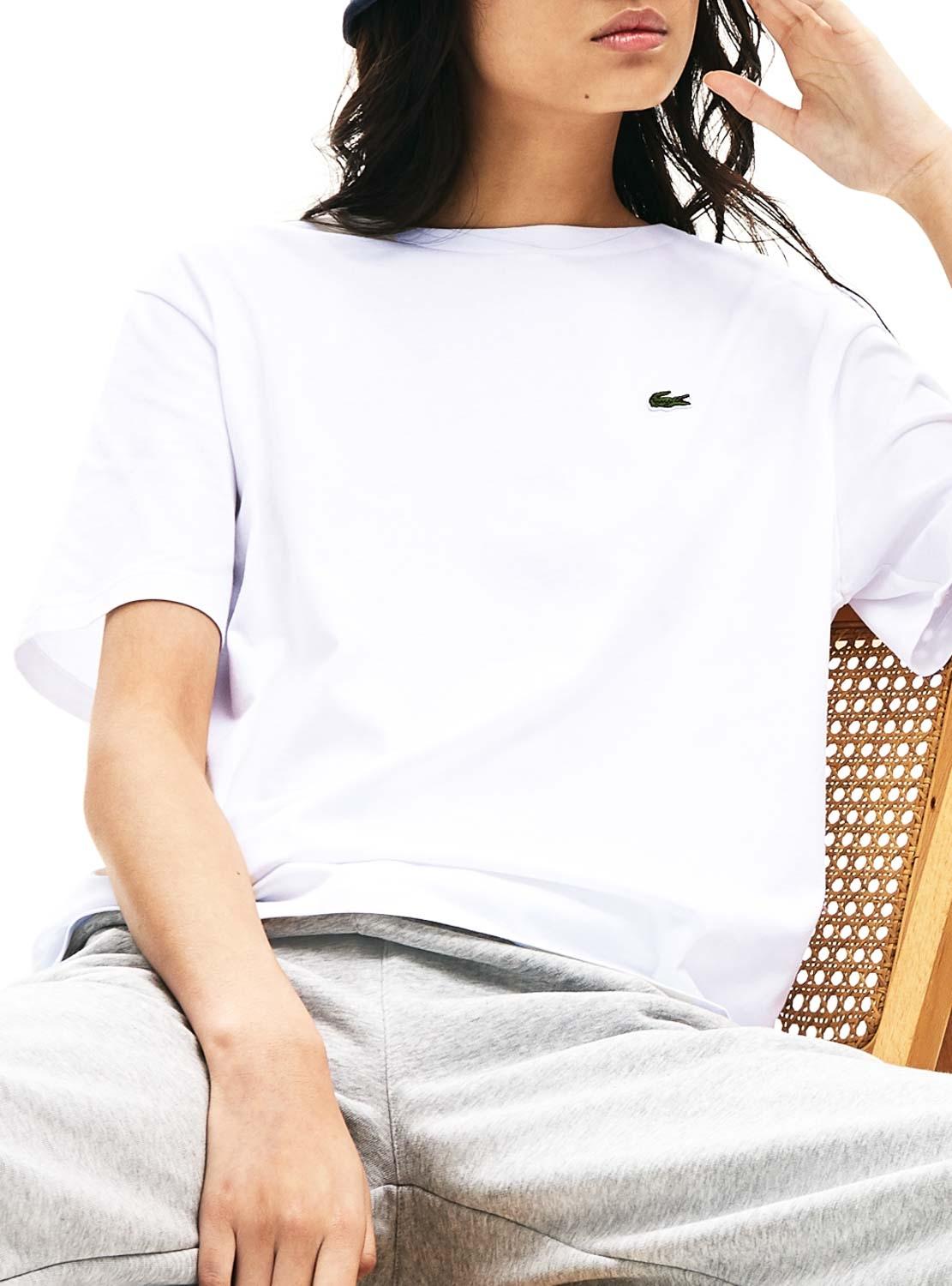 T-Shirt Lacoste de grandes dimensões Branco para Mulher