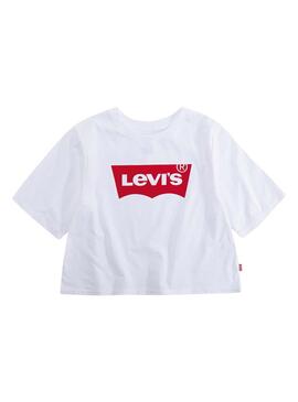 T-Shirt Levis Cropped Branco para  Menina