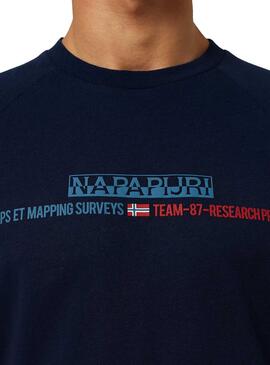 T-Shirt Napapijri Sastia Azul Marinho para  Homem