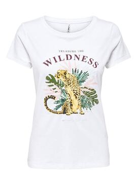 T-Shirt Only Lena Wild Branco para Mulher