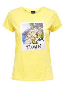 T-Shirt Only Snoopy Amarelo para Mulher