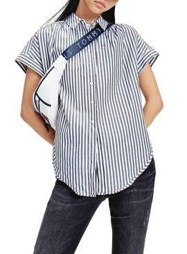 Camisa Tommy Jeans Knot Azul para Mulher