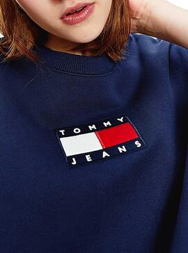Sweat Tommy Jeans Crew  Azul para Mulher