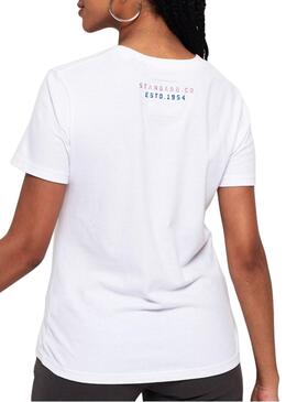 T-Shirt Superdry Glitter Entry Branco Mulher