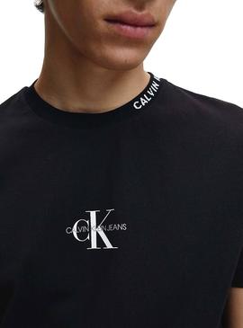 T-Shirt Calvin Klein Center Monogram Preto Homem