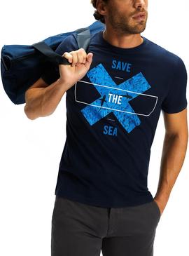 T-Shirt North Sails Graphic Azul Marinho para Homem