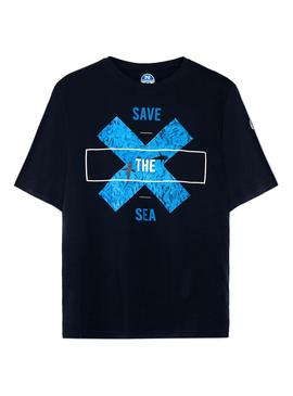 T-Shirt North Sails Graphic Azul Marinho para Homem
