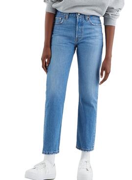 Jeans Levis 501 Crop Azul para Mulher