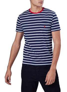 T-Shirt Polo Ralph Lauren Listras Azul para Homem