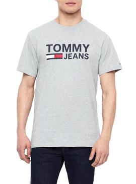 T-Shirt Tommy Jeans Logo Cinza