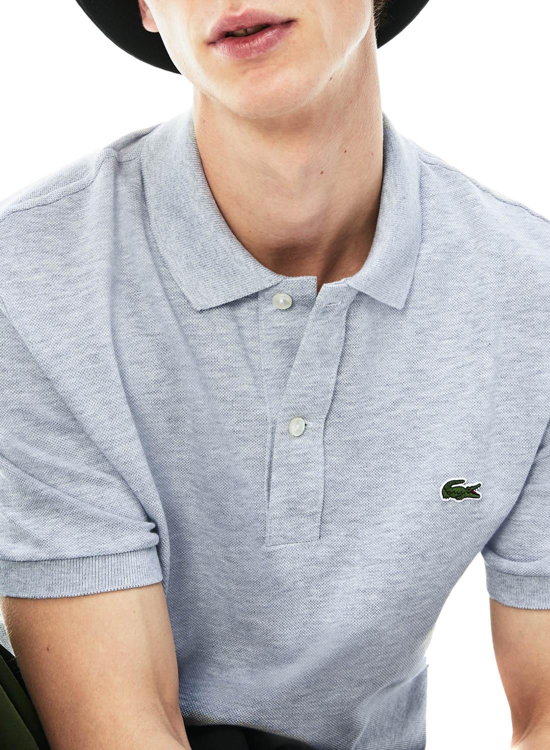 Polo Lacoste Basico Homens Cinzentos