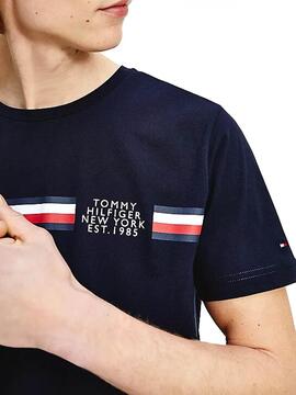 T-Shirt Tommy Hilfiger Corp Split Azul Marinho Homem