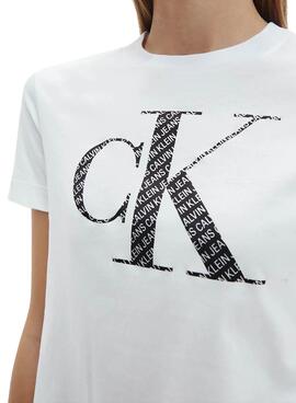 T-Shirt Calvin Klein Bonded Filled Branco Mulher
