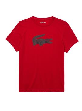 T-Shirt Lacoste Sport Logo 3D Vermelho para Homem