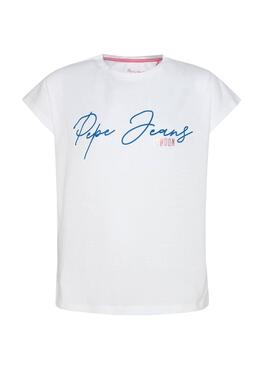 T-Shirt Pepe Jeans Nina Branco para Menina