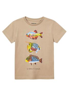 T-Shirt Mayoral Fish marrom para Menino