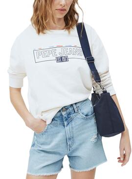 Sweat Pepe Jeans Betsy Branco para Mulher