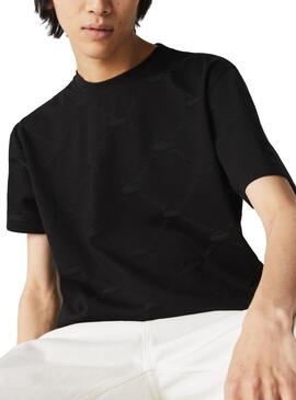 T-Shirt Lacoste Live MonogramPreto para Homem