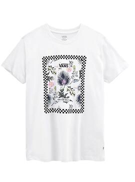 T-Shirt Vans Border Floral Branco para Mulher