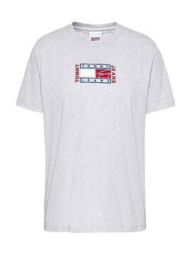 T-Shirt Tommy Jeans Timeless Cinza para Mulher