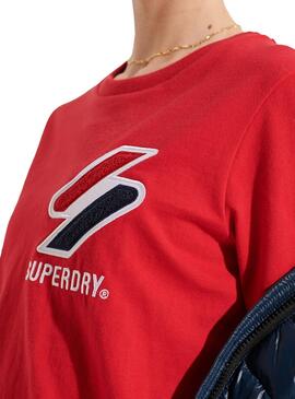 T-Shirt Superdry Sportstyle Vermelho para Mulher