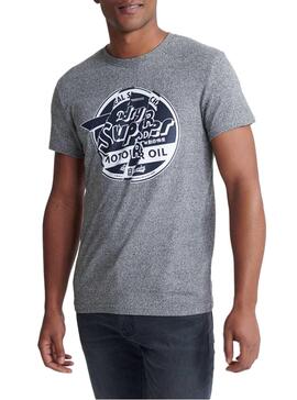 T-Shirt Superdry Brand Language Cinza Homem