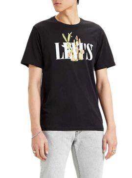 T-Shirt Levis 90S Serif Cactus Preto Homem